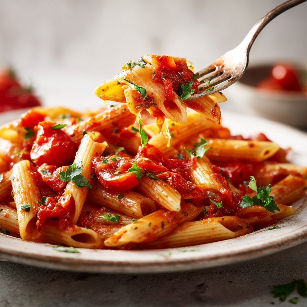 Penne Arrabbiata mit frischen Tomaten