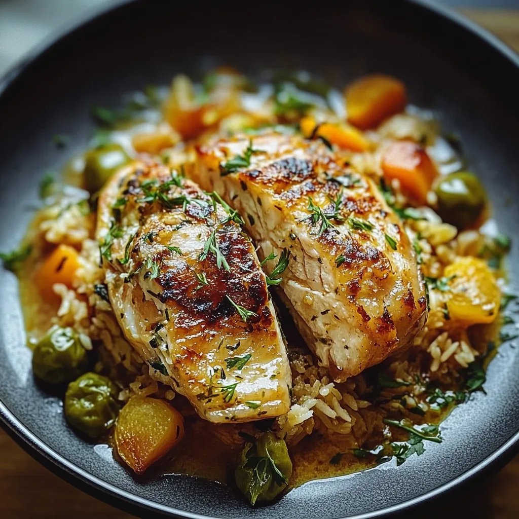 Ein-Topf-Hähnchen und Reis