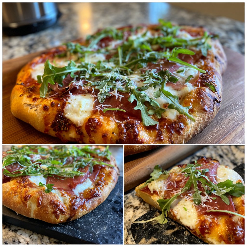 Pizza mit Prosciutto und Rucola