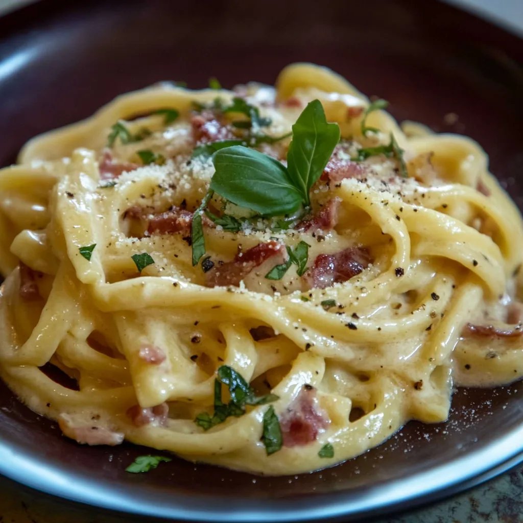 Schnelle Nudeln mit Speck und Ei