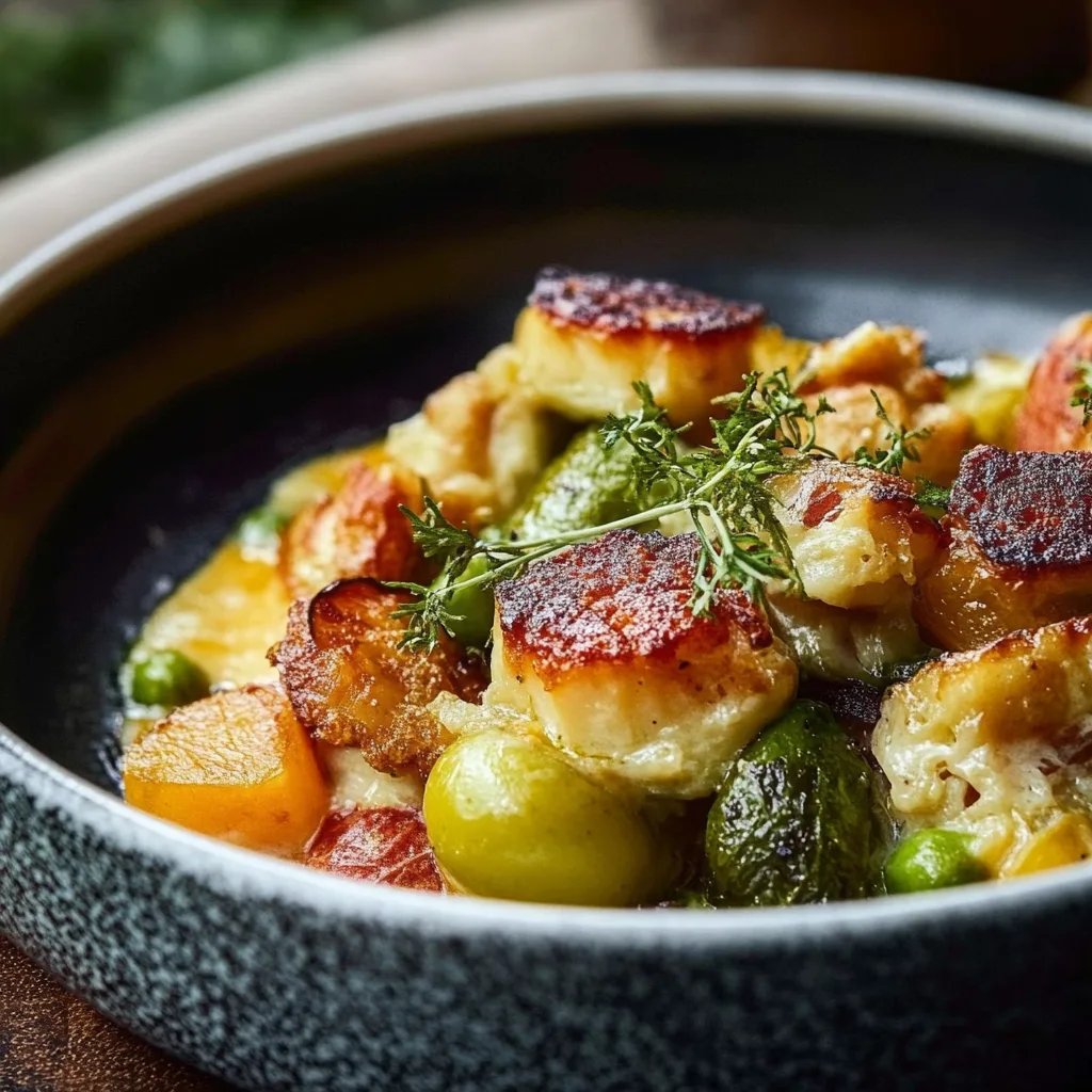 Rosenkohl-Kasseler-Auflauf