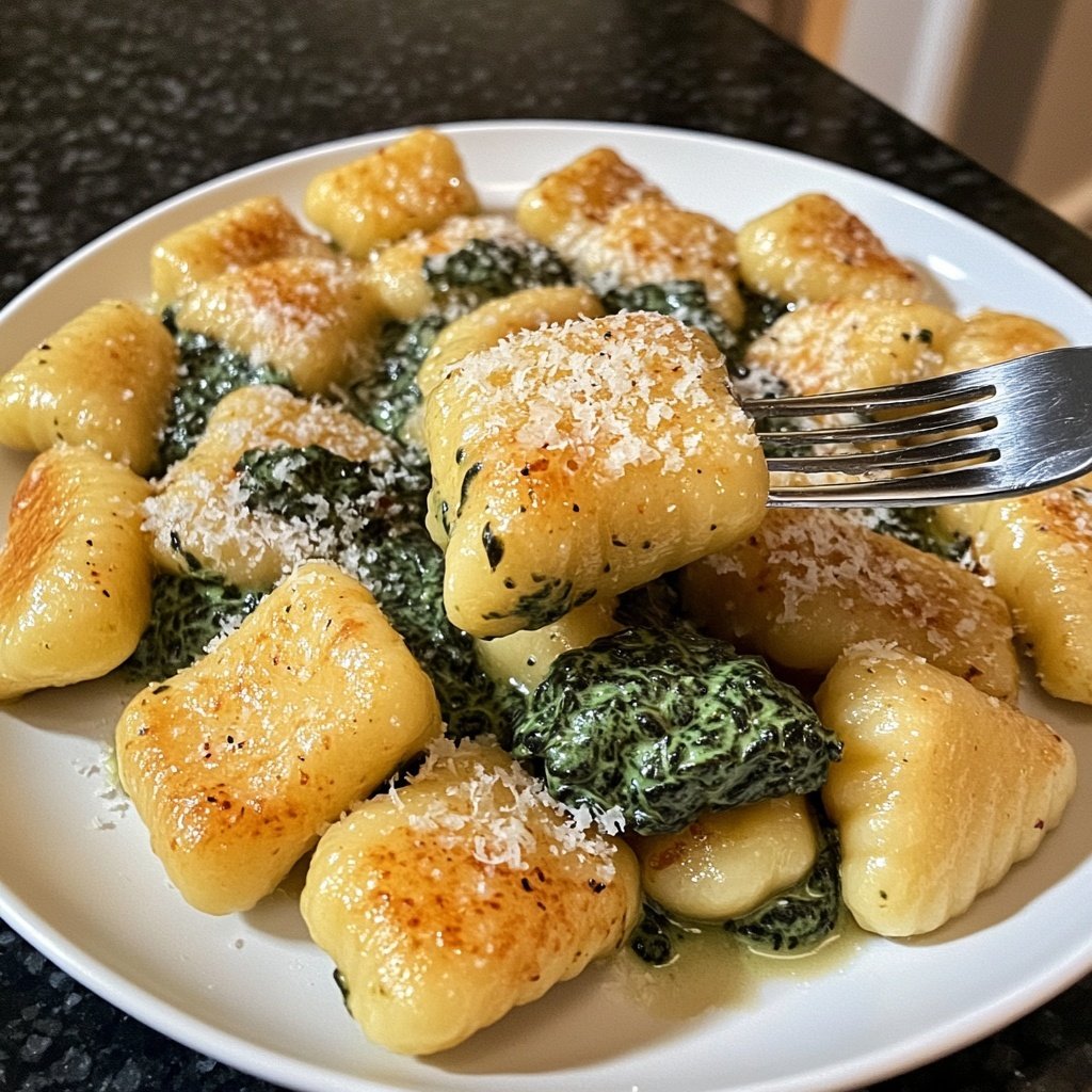 Gnocchi mit Spinat-Sahne-Sauce
