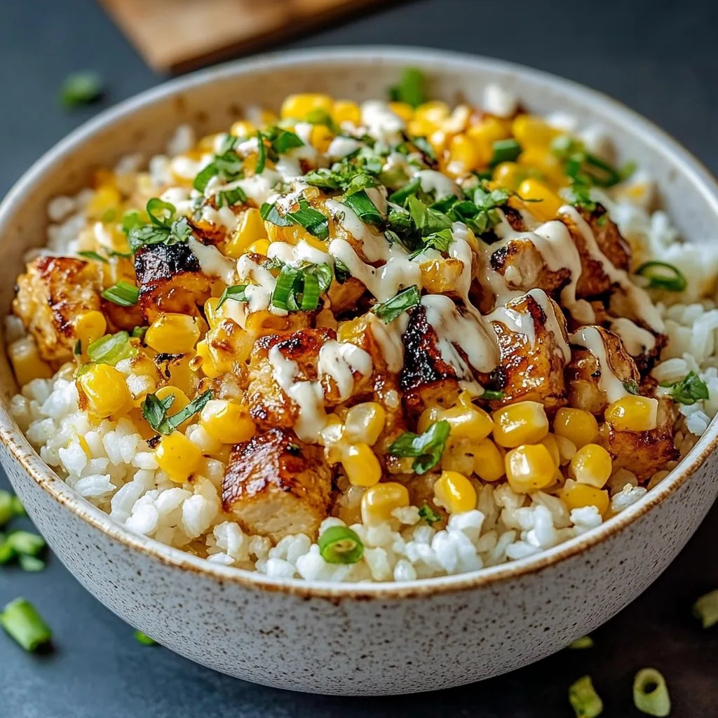 Street Corn Hähnchen Reis Bowl