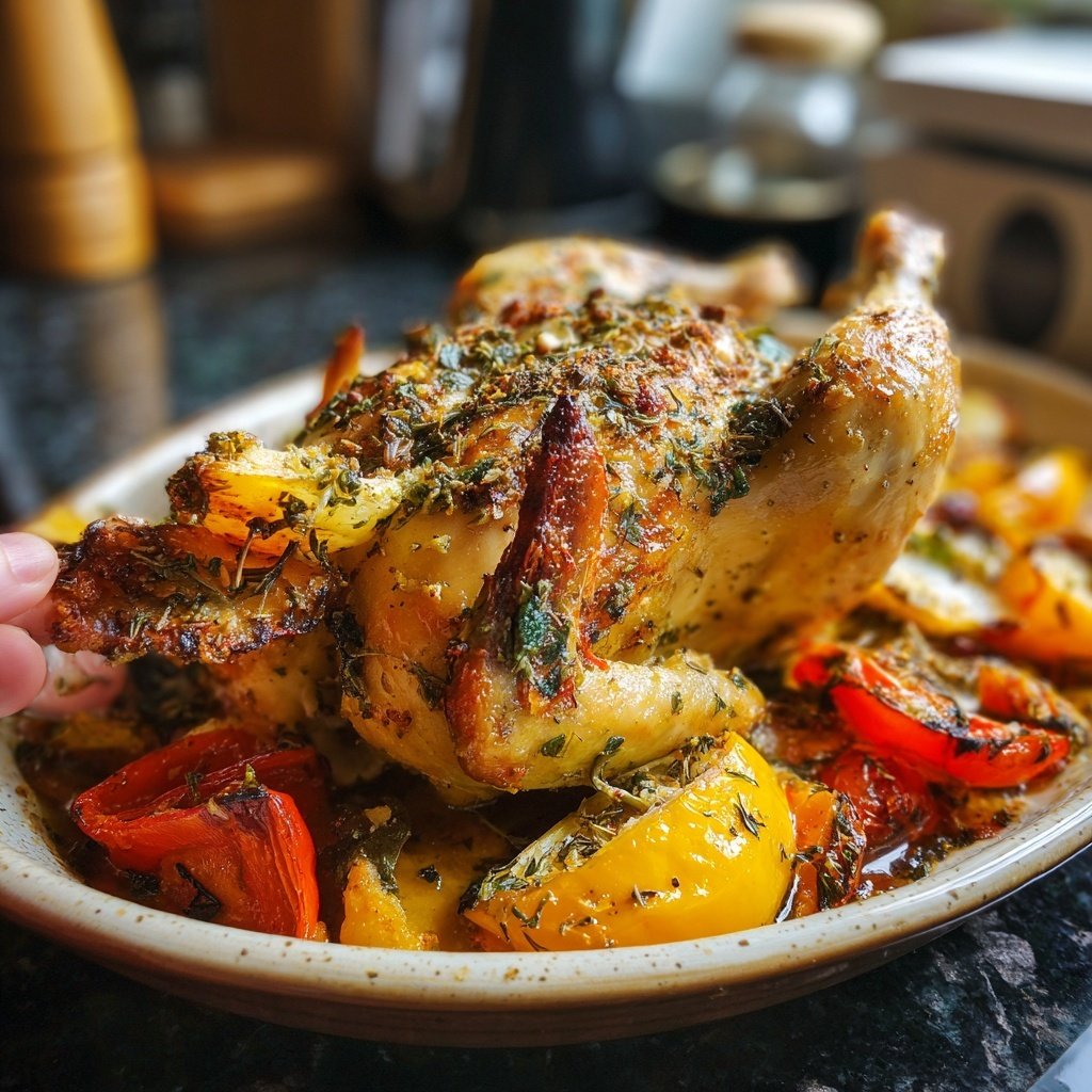 Hähnchen Gemüse Blech Aus Dem Ofen