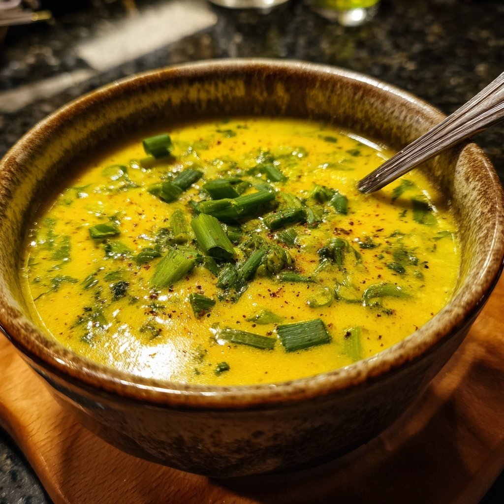 Blumenkohlsuppe mit Lauchzwiebeln